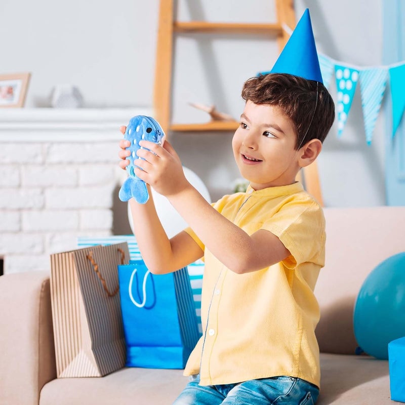 SilTriangle 4 Pcs Whale Shark Coin Purse, Plush Coin Pouch with Zipper, Kawaii Shark Wallet, Fish Sea Animal Change Purse for Kids Girls Women Cosmetic Items Earphone Gifts, Blue, Gray - Image 4